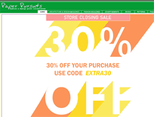 Tablet Screenshot of paperpursuits.com